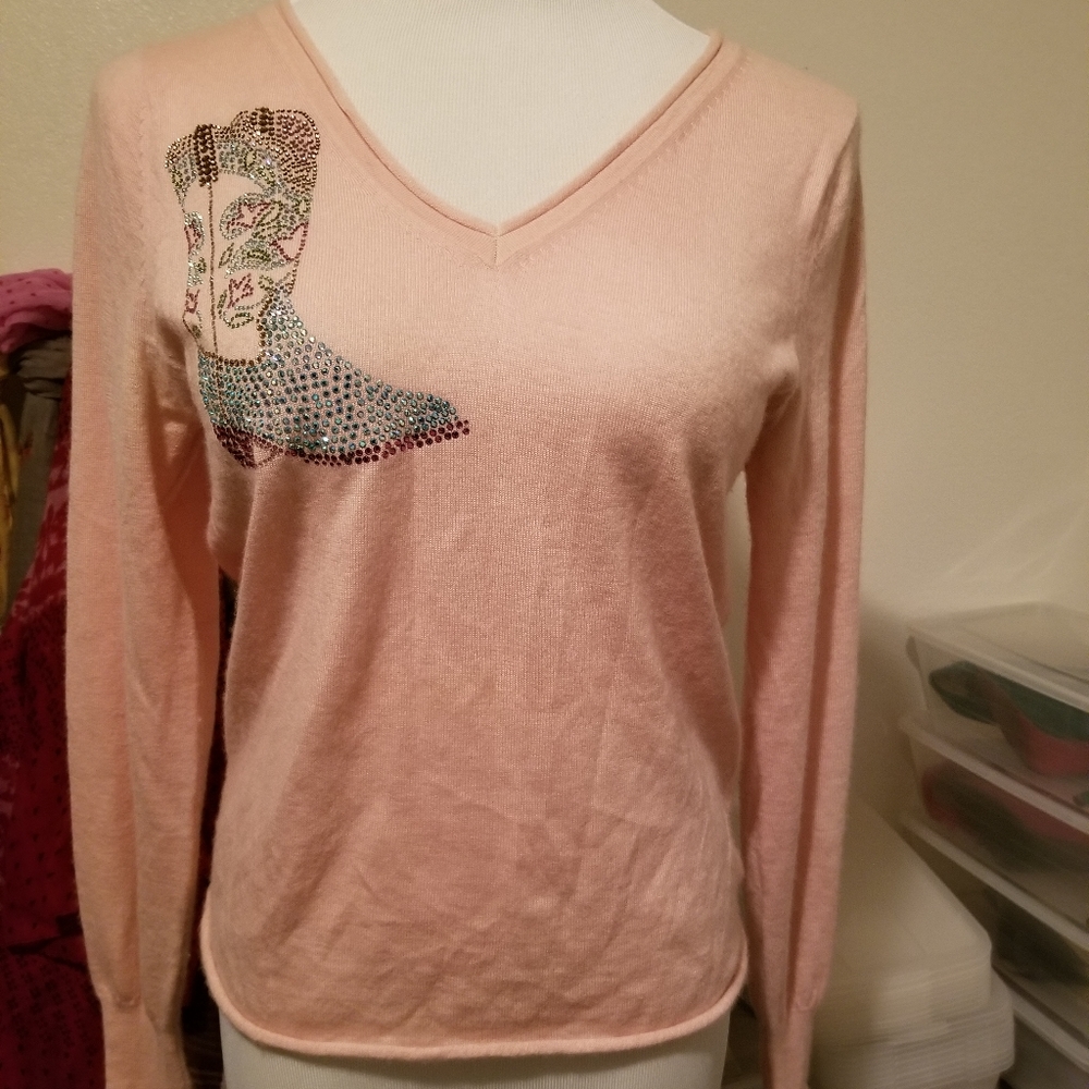 3/$25 Cake 💯% Cashmere rhinestone sweater jumper